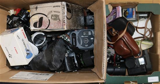 A quantity of cameras and accessories